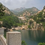 Laoshan Lake and mountains